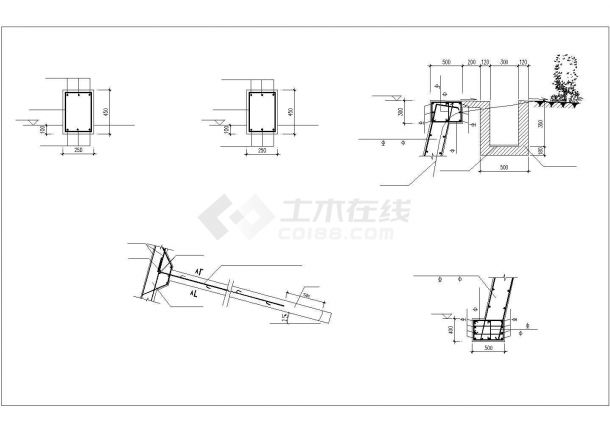 [广东]格构梁锚杆挡土墙边坡支护施工图(CAD，7张图纸)-图一