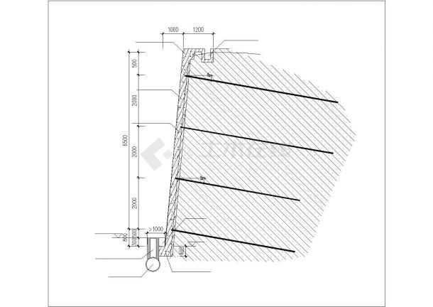 [广东]格构梁锚杆挡土墙边坡支护施工图(CAD，7张图纸)-图二