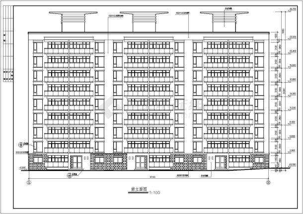 永宏佳园小高层底商私人住宅楼设计CAD详细建筑施工图-图一