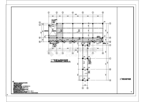 某地教学楼结构加固CAD施工图（含设计说明）-图一