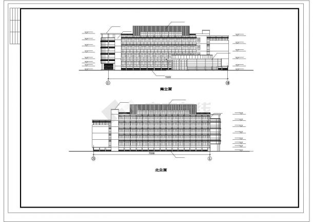 某学校体育馆活动中心建筑设计总图（2个CAD）-图二