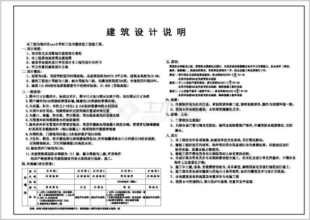 郝洲小学职工宅楼底商私人住宅楼设计CAD详细建筑施工图-图一