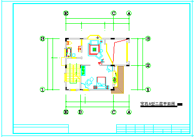 宝石A型别墅建施cad设计图纸-图二