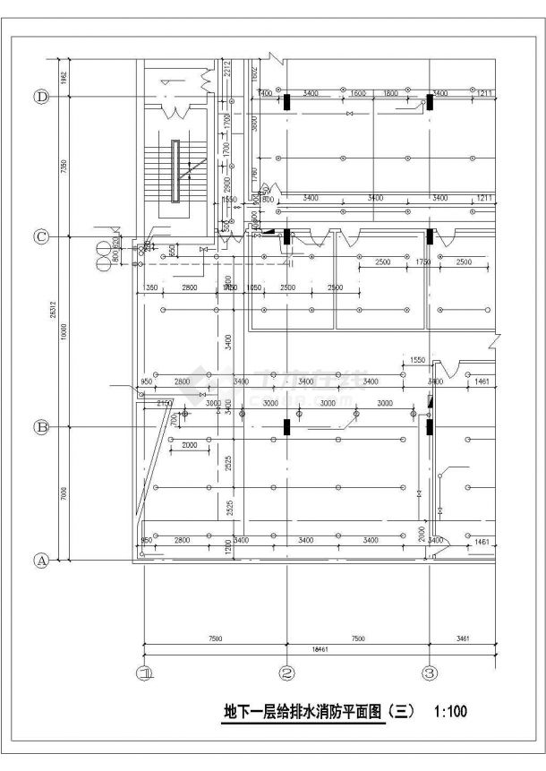 8层办公楼给排水施工图纸（压力排水系统）-图一