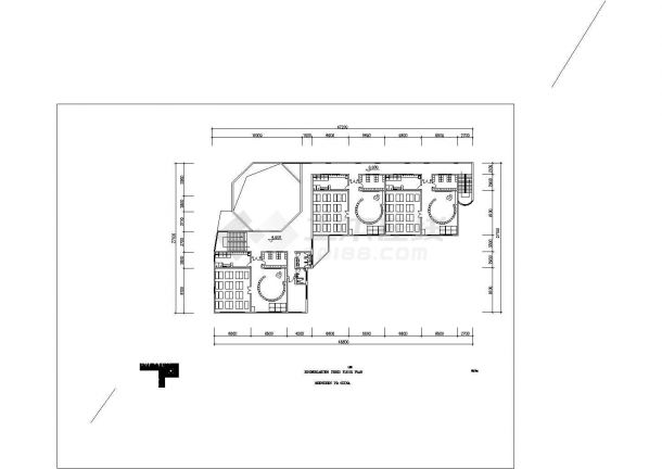 成都市红旗路某1320平米3层高档幼儿园全套建筑设计CAD图纸-图二