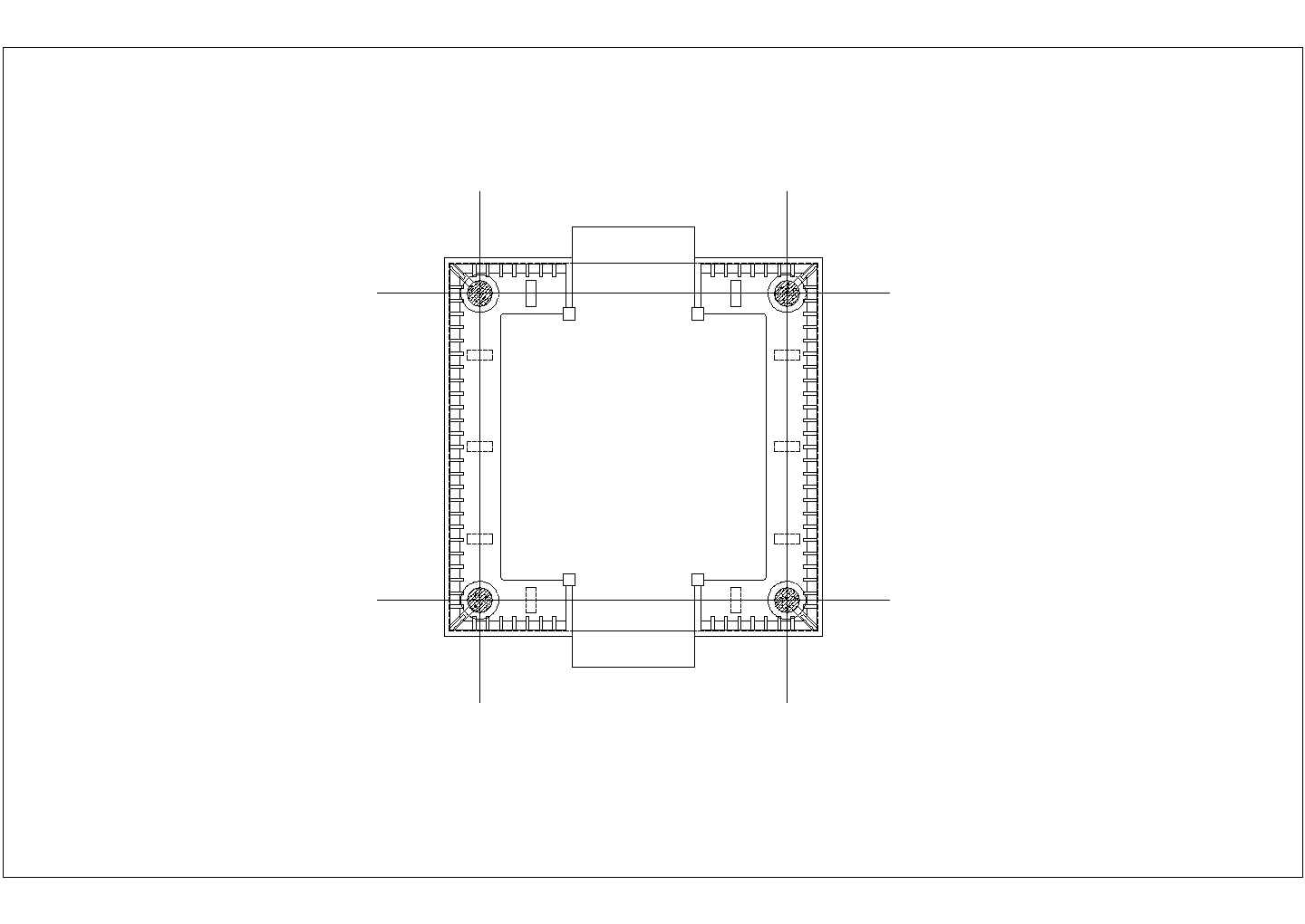 某四角亭钢筋混凝土建筑设计施工CAD图纸