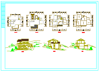 某地区别墅设计方案cad建筑图纸-图二