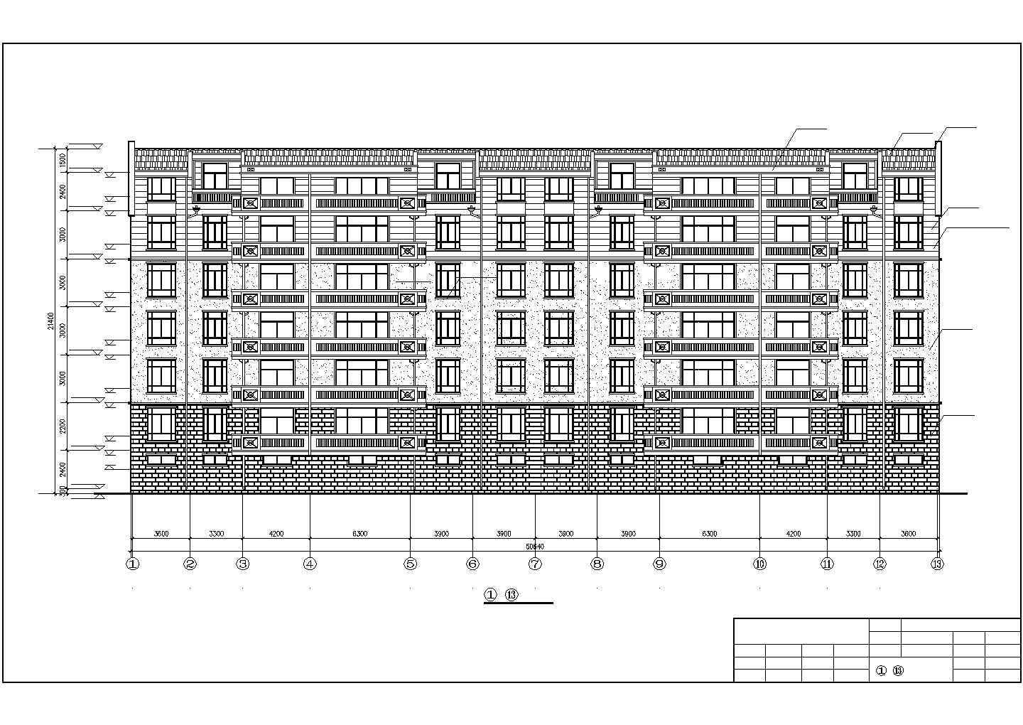 某城市小区六层两种户型楼建筑全套设计完整CAD图纸