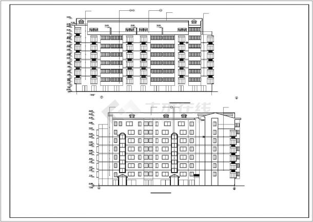 某城市小区8层L型不对称户型住宅建筑全套设计完整CAD图纸-图一