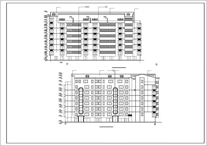 某城市小区8层L型不对称户型住宅建筑全套设计完整CAD图纸_图1