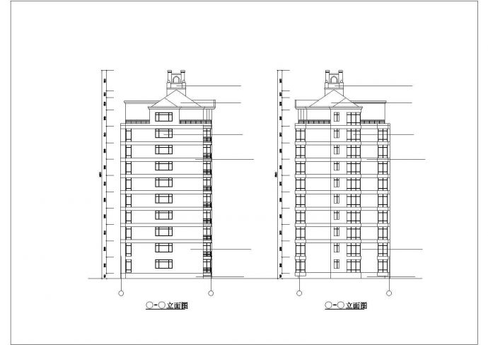 某城市小区九层经典住宅建筑全套设计完整CAD图纸_图1