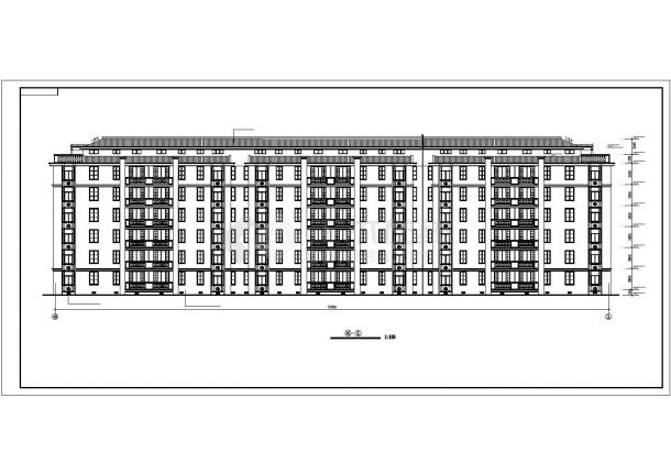 某城市小区六层跃七层对称户型住宅建筑设计完整CAD图纸-图二