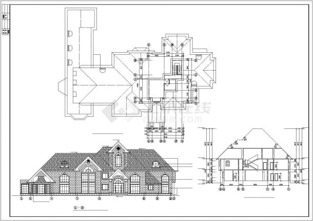 某国际度假风景区经典户型别墅建筑设计CAD图纸-图二