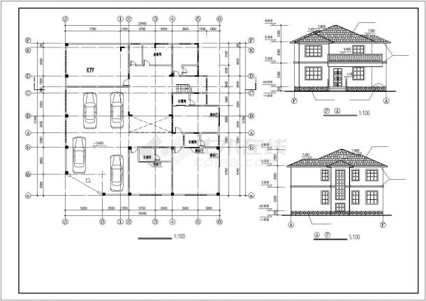 某国际度假风景区海景豪华别墅建筑设计施工CAD图纸-图一
