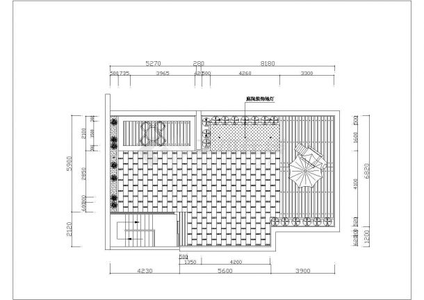 杭州市宝阳花园小区3层单体别墅屋顶花园设计CAD图纸（3套方案）-图一