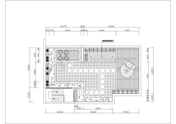 杭州市宝阳花园小区3层单体别墅屋顶花园设计CAD图纸（3套方案）-图二