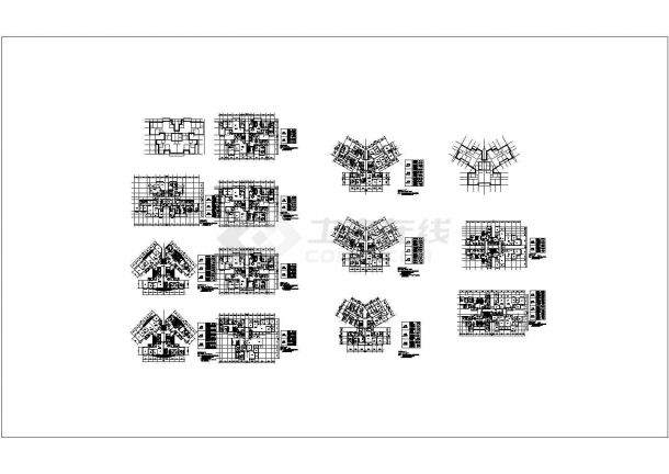 高层住宅户型cad非常标准图纸-图一