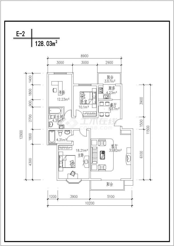 北京住宅户型施工（生活办公）用房设计CAD全套建筑施工图-图一