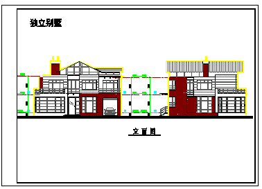 某地区独立别墅建筑cad设计图纸-图二