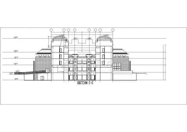 杭州市某高校3700平面4层框混结构外教公寓楼建筑设计CAD图纸-图一