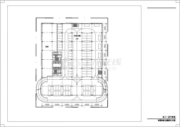 南京市仙林大道和园综合楼施工设计CAD方案-图二