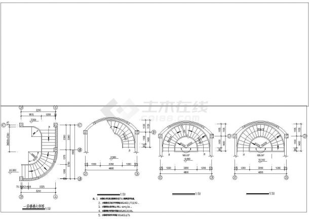 某三层欧式度假别墅建筑cad施工设计图（含效果图）-图一