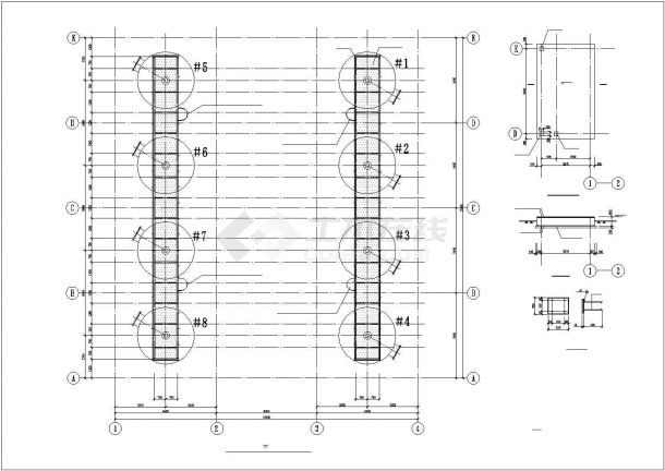 某地区单位钢结构写字楼建筑设计施工CAD图纸-图一
