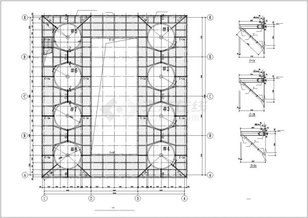 某地区单位钢结构写字楼建筑设计施工CAD图纸-图二