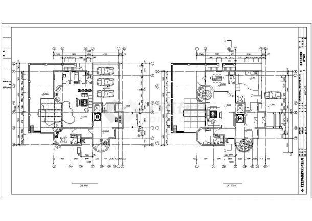 两层美式带地下室别墅建筑设计CAD施工图（含效果图）-图二