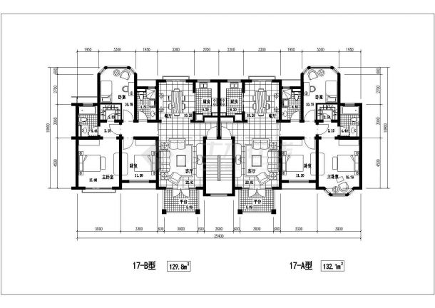郑州按面积分类的住宅户型底商私人住宅楼设计CAD详细建筑施工图-图二