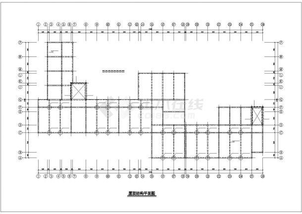 上海市某五层砖混教学楼加固改造施工CAD图（含设计说明，共6张）-图一