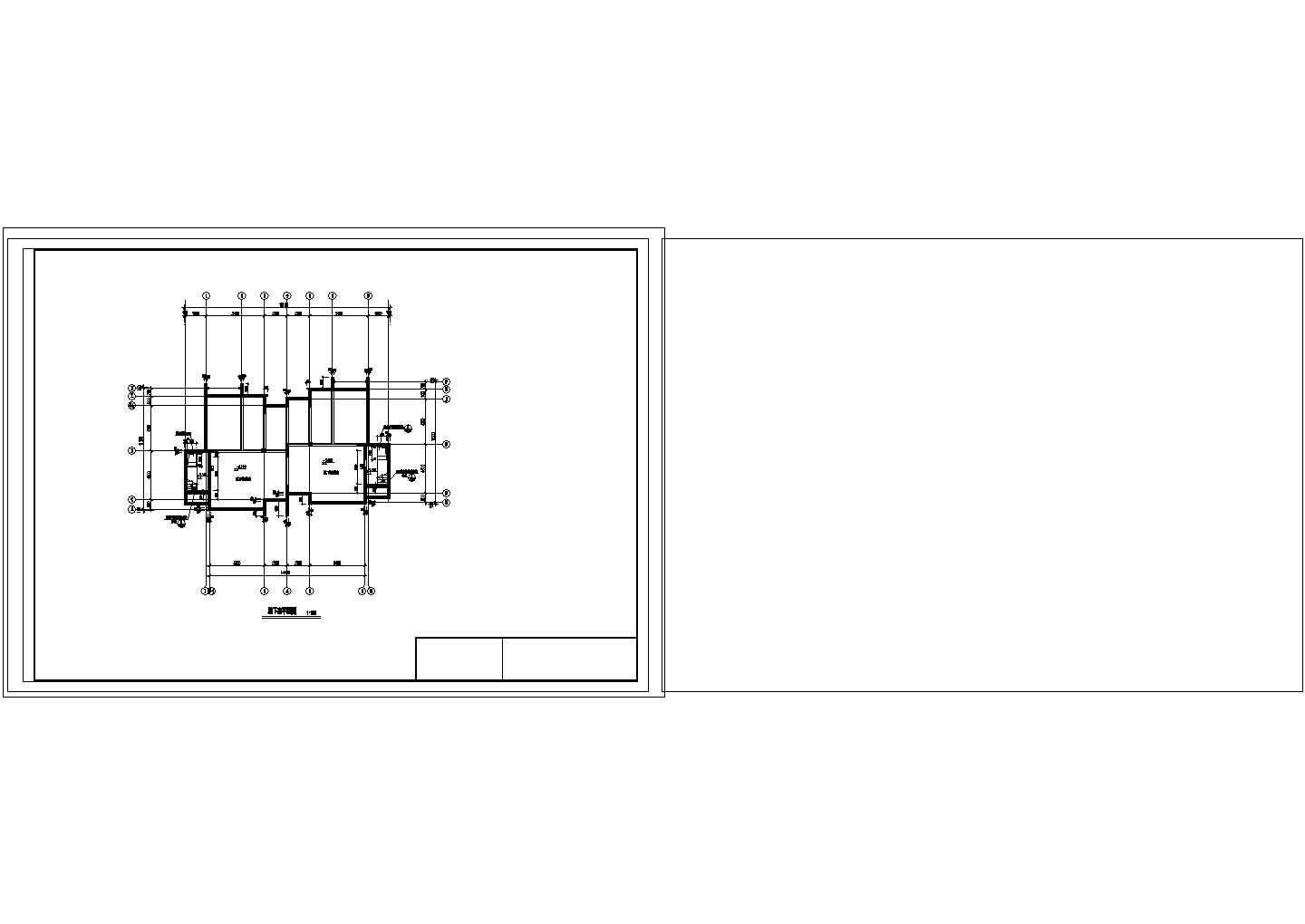 全套地下一层地上三层双拼别墅设计cad图（长15.3m宽12.1m）