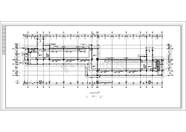 4层11655平米大学教学楼建筑施工cad图纸（长97.25米宽22.35米）-图一