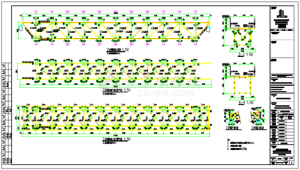 钢桁架结构栈桥结施图纸高40米-图一