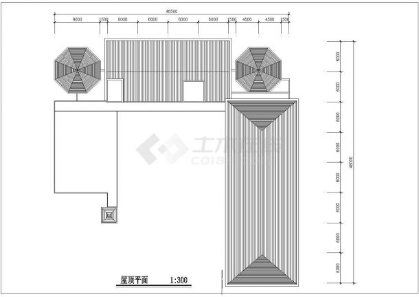 西安市莲湖区文秀花园小区3层幼儿园平立剖面设计CAD图纸-图一