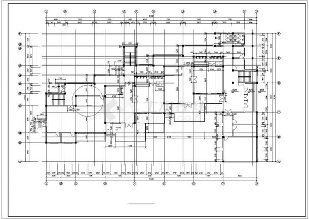 银川市红塞路某社区3层框架结构幼儿园建筑设计CAD图纸-图二