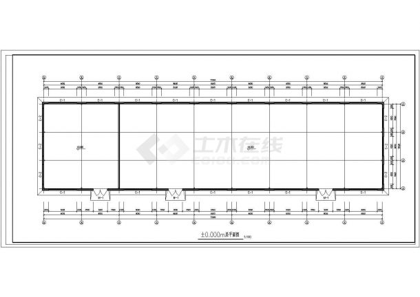 1376平米钢结构仓库建施结施设计图（长72米宽18米）-图二