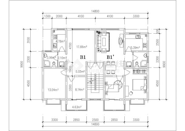 1900平米5层砖混结构住宅楼平立面设计CAD图纸（含阁楼和24张户型图）-图一