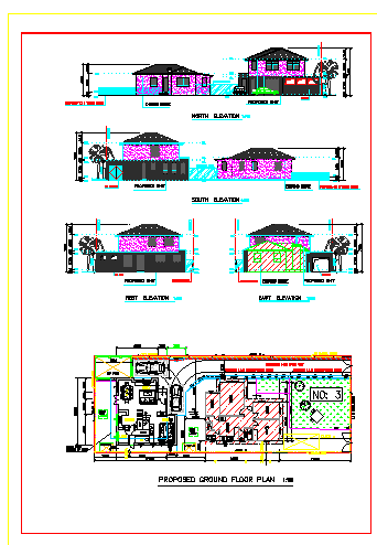 某欧式别墅建筑规划cad设计图纸_图1