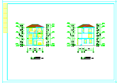某地区三层别墅建施设计cad图纸-图二