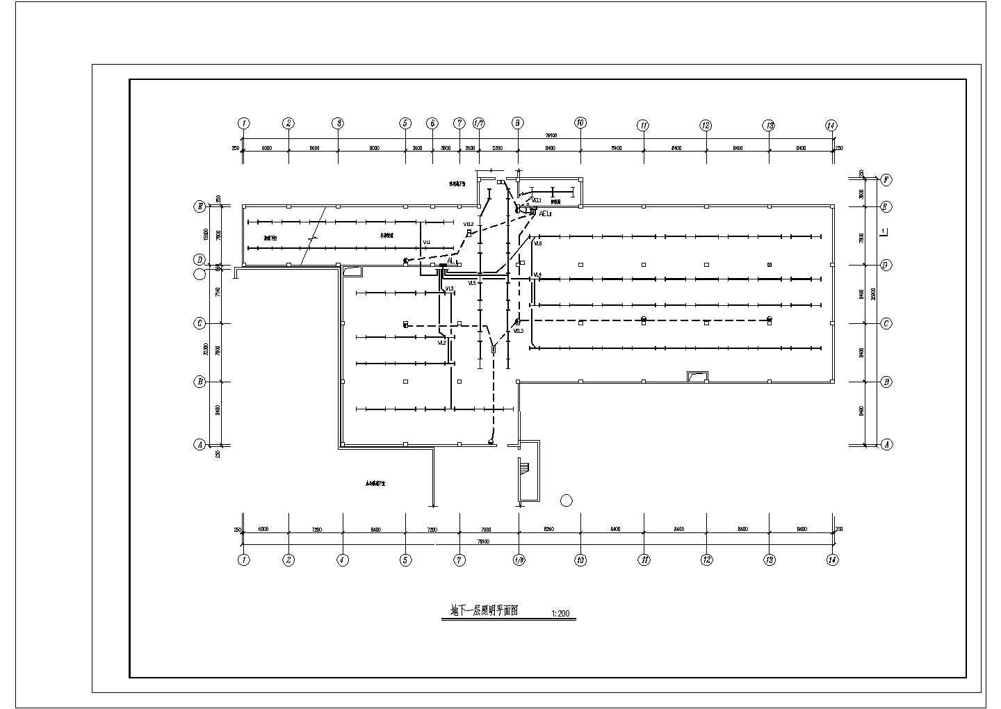 某小区框架结构地下一层车库电气改造施工图（含电气设计说明）