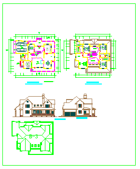 三套别墅设计CAD基础套图