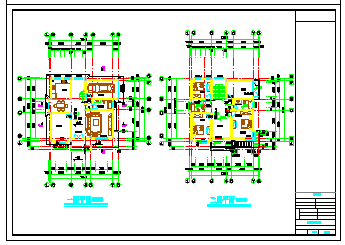 上海某别墅建筑施工cad设计图