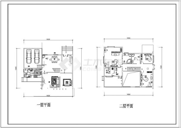 三层美式豪华别墅建筑设计施工图带效果图-图二