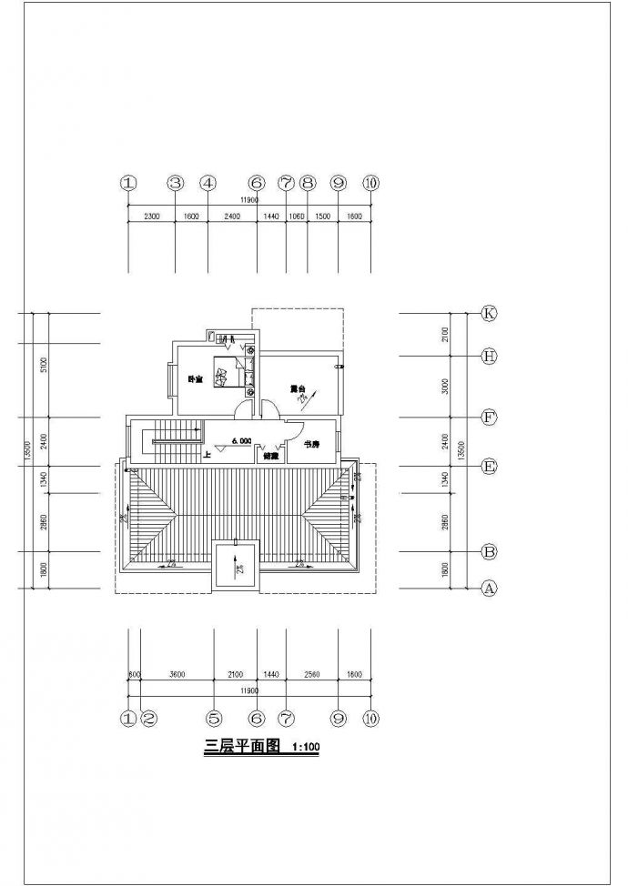 某地三层别墅cad建筑设计施工图带效果图_图1
