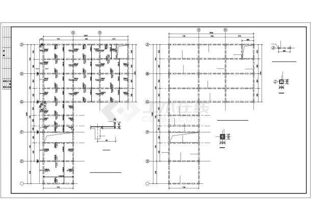 某地区4s店展示厅钢结构建筑设计施工CAD图纸-图二