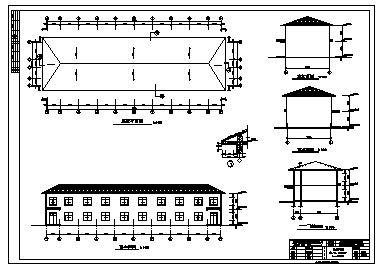 某2层坡屋顶砖混结构职工宿舍建筑结构施工cad图_宿舍施工_图1