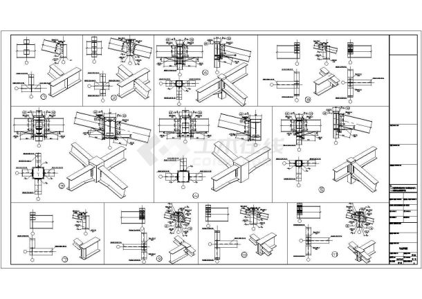 某地区菜市场钢结构建筑设计施工CAD图纸-图二