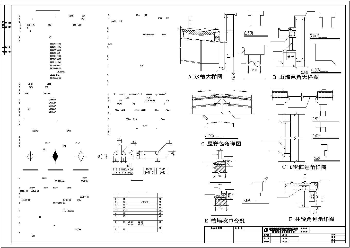 某地区仓库钢结构建筑设计施工CAD图纸