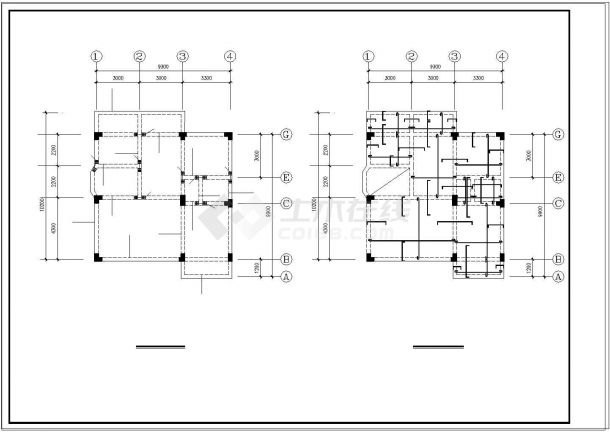 三层别墅cad结构设计施工图带效果图-图一